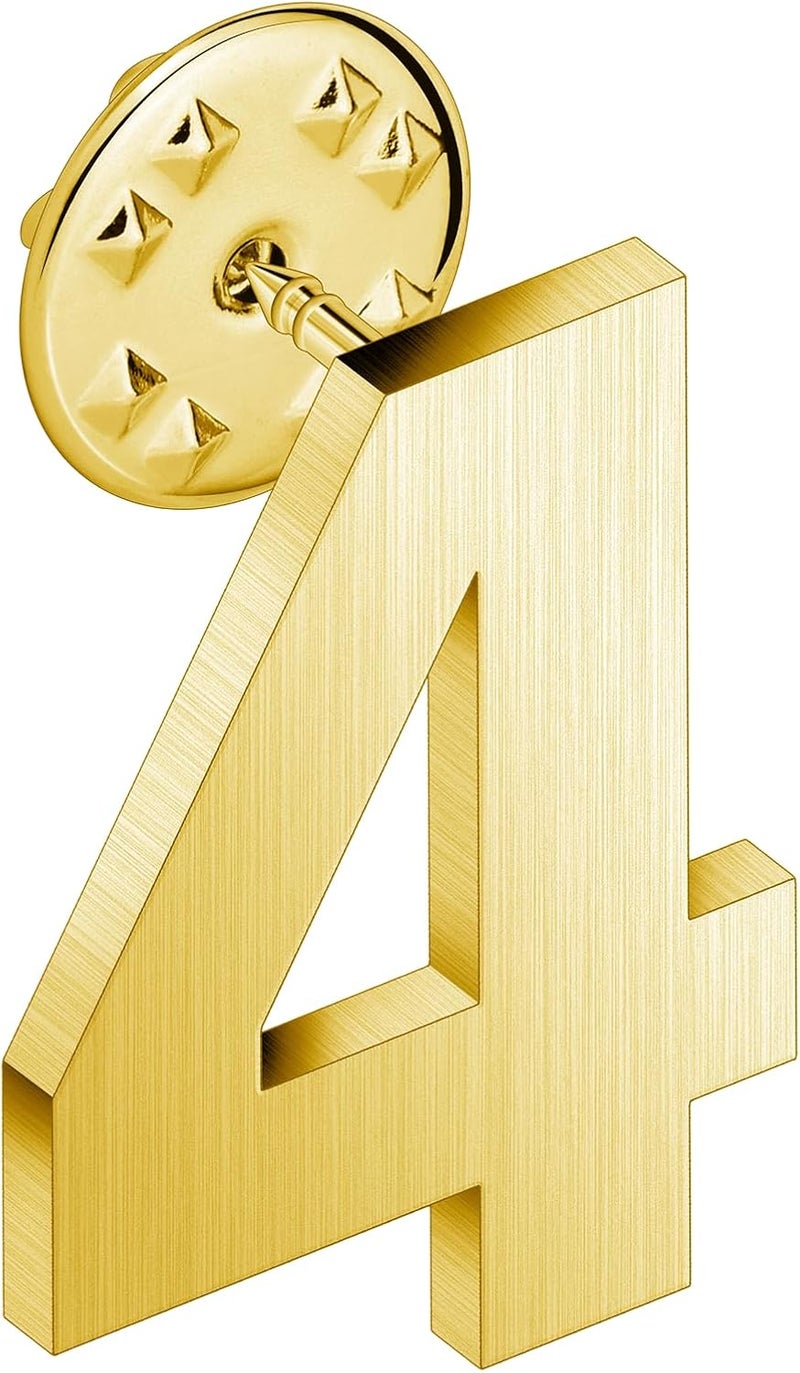 AMITER Personalized 0-100 Number Lapel Pins, 18K Gold Brooch Pin Tie Tacks for Suits, Neckties, Hats, Men & Women - Image 1